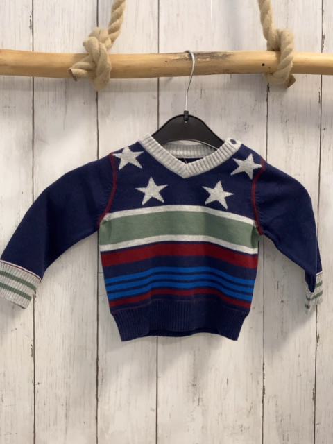 Mexx  Pullover  Gr. 74  blau grau oliv rot hellblaue Streifen hellgraue Sterne 