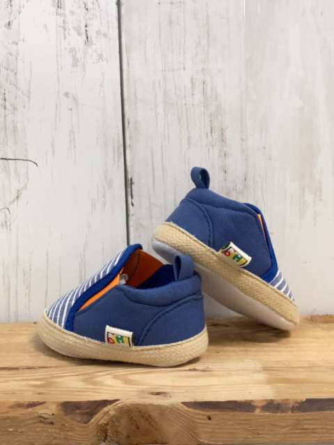 neu  Babyschühchen blau weiße Streifen + blau + orange 