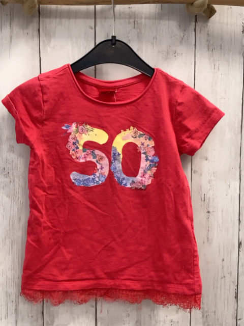 S´Oliver  T-Shirt  Gr. 92  rot Schrift mit Blumen 