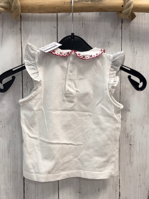 Sergent Major T-Shirt  Gr. 86  weiß Lama Mädchen Kragen mit roter Stickerei 