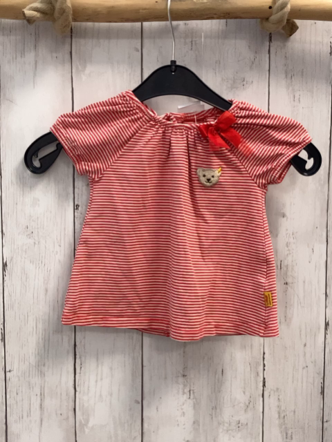 Steiff  T-Shirt  Gr. 74  rot weiße Streifen Schleife 