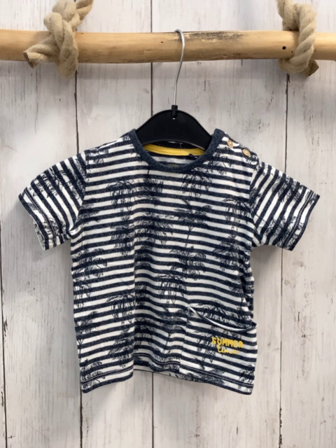 Tom Tailor  T-Shirt  Gr. 74  grau weiße Streifen graue Palmen 