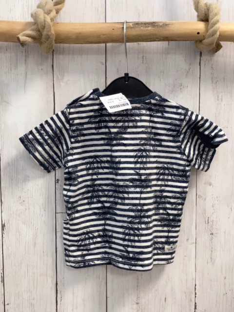 Tom Tailor  T-Shirt  Gr. 74  grau weiße Streifen graue Palmen 