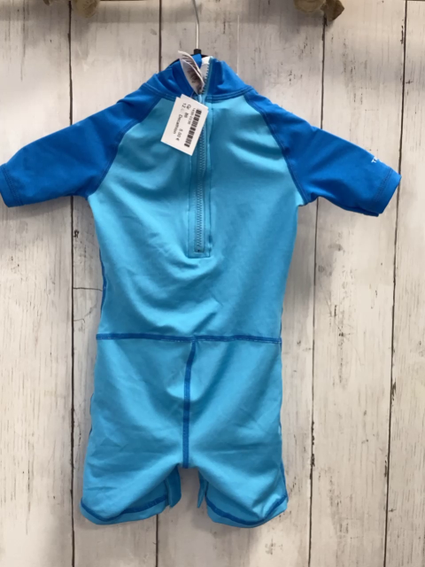 Decathlon  UV-Schutzoverall Gr. 86  hellblau blaue Ärmel Wellen Bär auf Surfbrett 