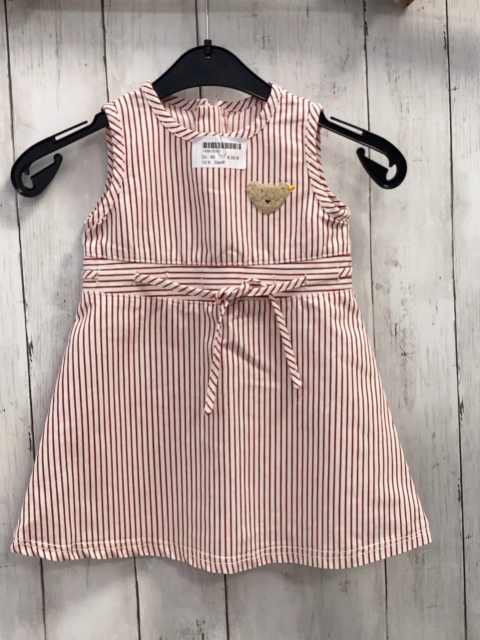 Steiff  Kleid  Gr. 80  weiß rote Streifen