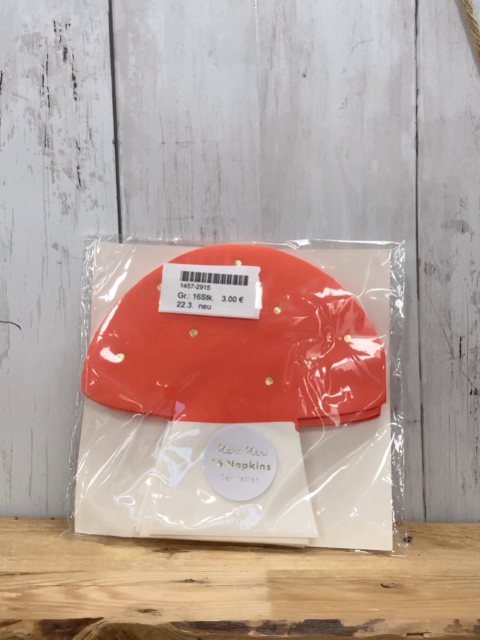neu 16 Servietten  rot weiß Pilz