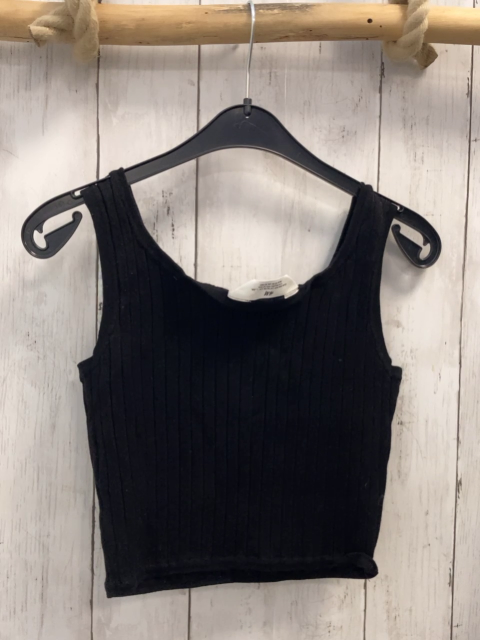 H&M Top Gr. 158  schwarz gerippt