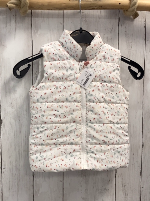   Weste  Gr. 80  weiß bunte Blumen mint Blätter 