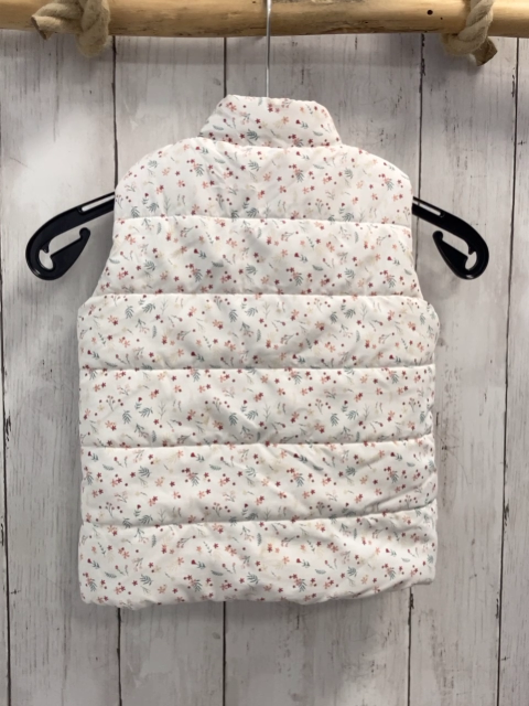   Weste  Gr. 80  weiß bunte Blumen mint Blätter 