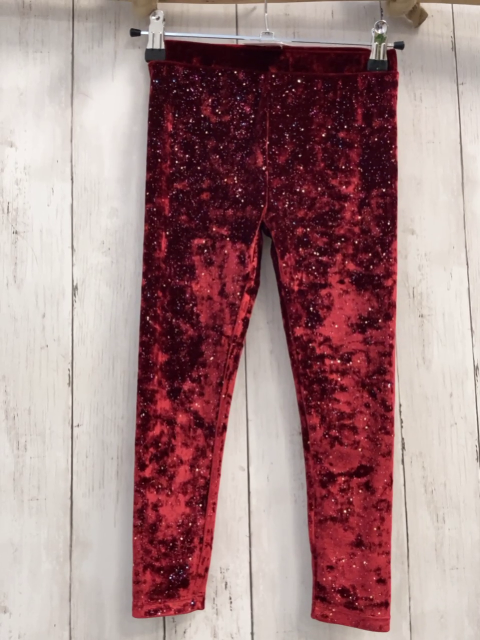 Next  Leggings  Gr. 110  rot Samt mit Glitzerpunkten