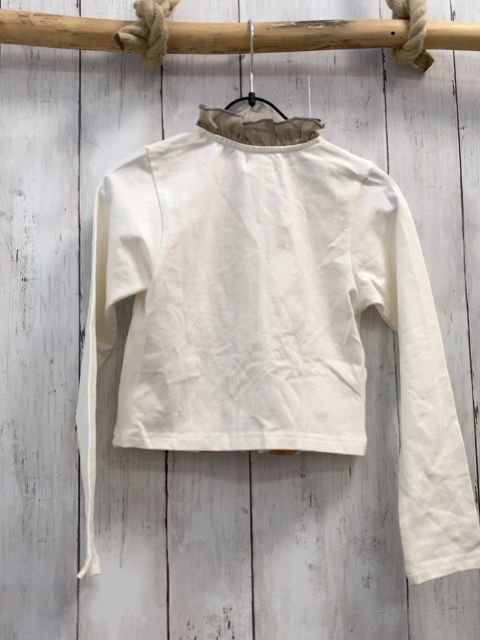 neu Lofts  Sweatjacke  Gr. 116  creme rosa mit gestickten Blumen + goldenen Blättern sand Rüschenkragen NP 44, 95€