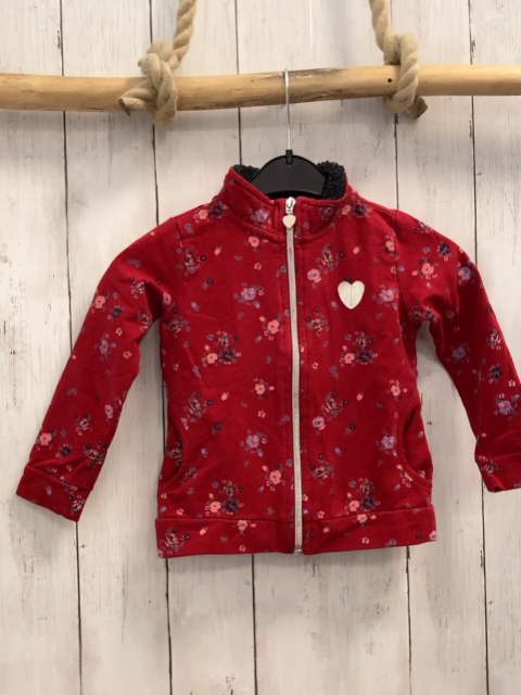 S´Oliver  Sweatjacke  Gr. 92  rot Blumen silber Reißverschluss 