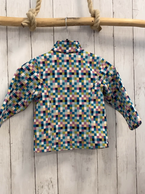   Softshelljacke  Gr. 92  türkis hellgrün hellblau weiß grau lachs kariert 
