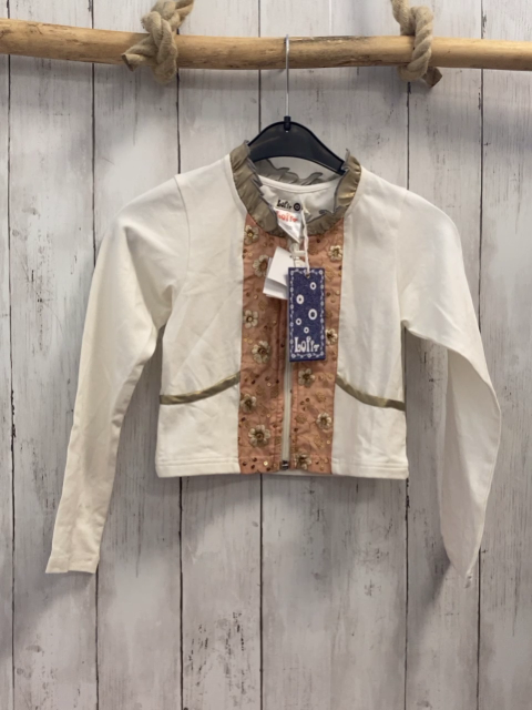 neu Lofts Sweatjacke Gr. 116  weiß rosa Pailetten Blumen NP 44,95€
