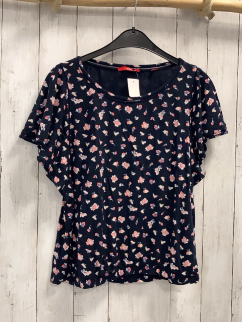 Esprit  T-Shirt  Gr. 38  blau Blumen 