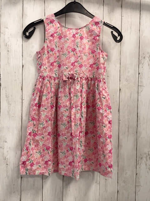 H&M  Kleid  Gr. 128  weiß rosa pink Blumen grüne Blätter 