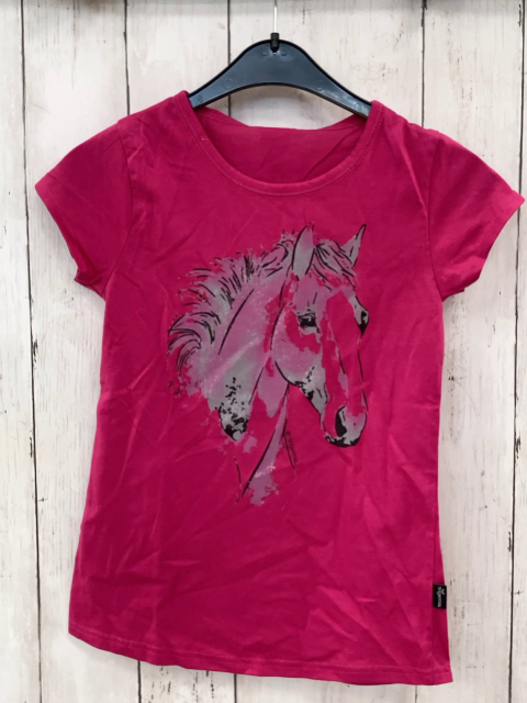 trigema T-Shirt Gr. 128  pink Pferd