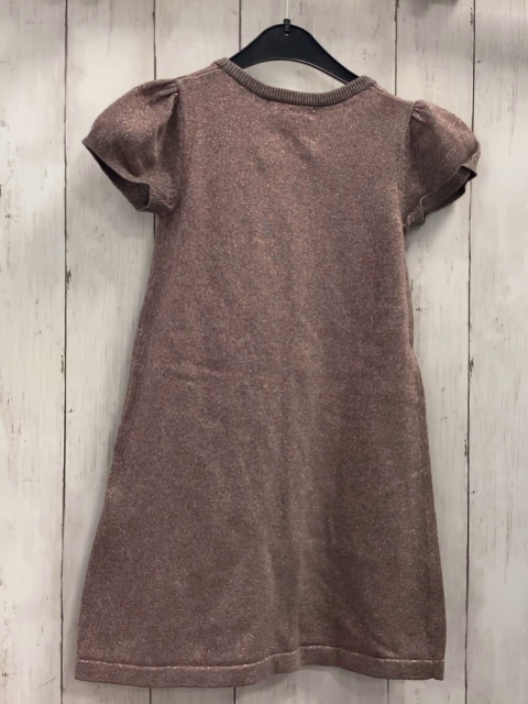 H&M  Kleid  Gr. 122  grau rosa Glitzer meliert Rüschen Strick 