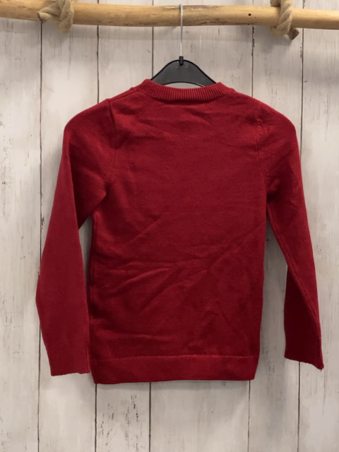   Pullover  Gr. 122  rot Strick Pailettenschleife 