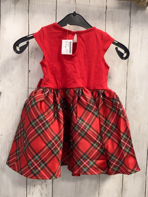 H&M Kleid Gr. 80  rot Schleife + rot grün gelb karierter Rock