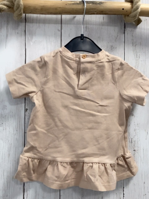 H&M  T-Shirt  Gr. 80  sand Mädchen mit Eichhörnchen 