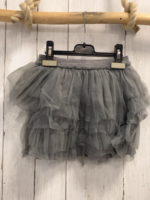 Zara  Rock Gr. 128  graue Tüllrüschen silber Glitzerbund 