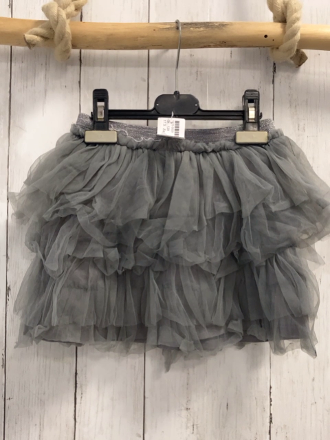Zara  Rock Gr. 128  graue Tüllrüschen silber Glitzerbund 