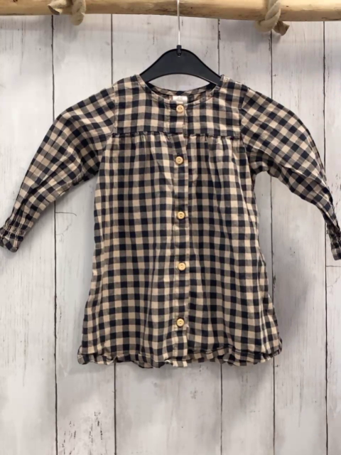 H&M  Kleid  Gr. 80  grau beige kariert 