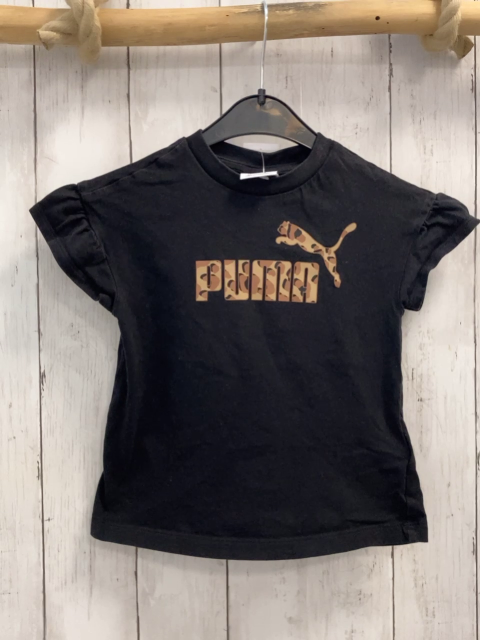 Puma  T-Shirt  Gr. 92  schwarz hellbraun braune Schrift + Puma 