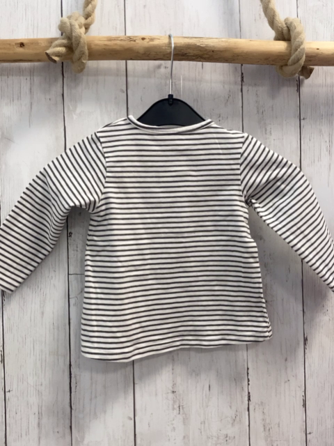 Staccato  Langarmshirt  Gr. 68  weiß graue Streifen Hase 