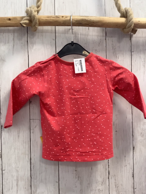 Steiff  Langarmshirt  Gr. 74  rot rosa Punkte Plüschbärenkopf 