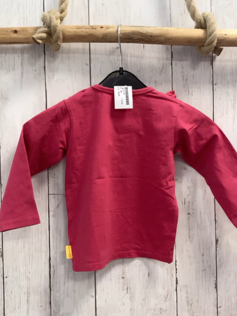 Steiff  Langarmshirt  Gr. 80  pink Plüschbärenkopf Blumen Rüschen 