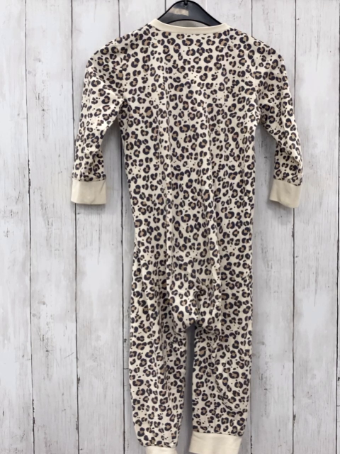  Schlafanzug  Gr. 80  creme braun grau leoprint 
