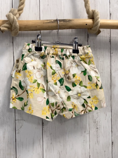 Mayoral  Shorts  Gr. 98  beige Blumen Blätter 