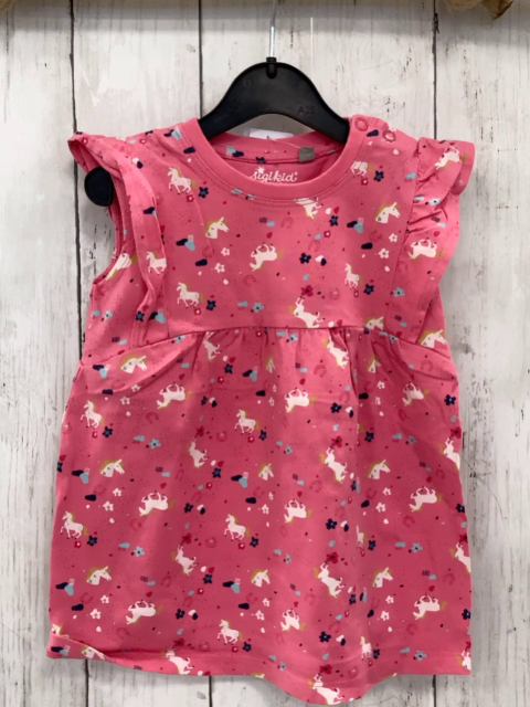 Sigikid  Kleid  Gr. 74  rosa Einhörner Hufeisen Blumen 