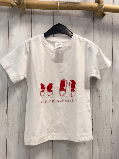 neu  T-Shirt  Gr. 92  weiß rote Füß + Schrift 