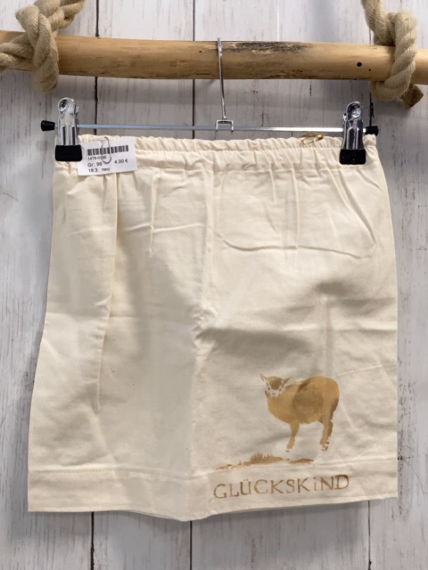 neu  Rock Gr. 98  creme goldenes Schaf + Schrift 