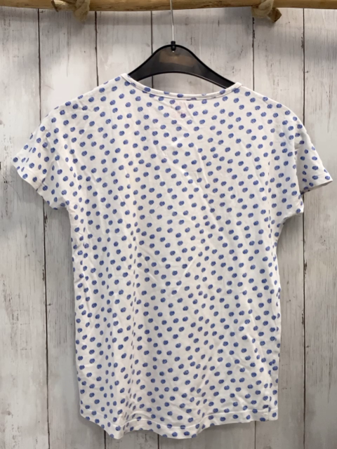  T-Shirt Gr. 134  weiß blaue Punkte Herz