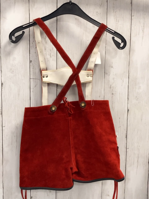 neu St Peter Trachten  Ledershorts  Gr. 98  rot grauer Bund mit Latz 