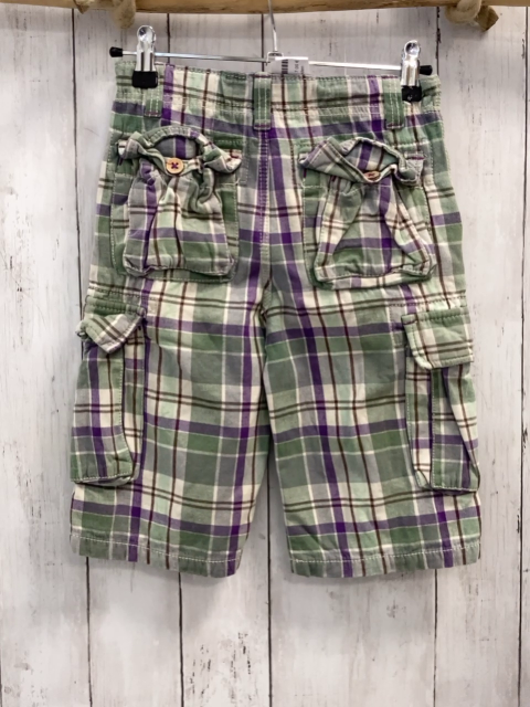 Mini Boden Shorts Gr. 134  grün lila weiß kariert