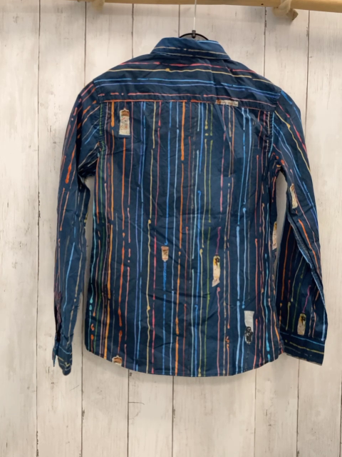 Paul Smith Hemd Gr. 152  blau Farbtuben bunte Streifen