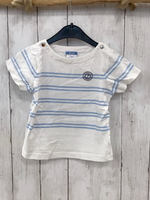 Jacadi T-Shirt Gr. 86  weiß hellblaue Streifen