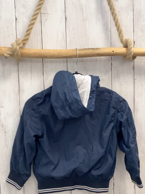 H&M Jacke Gr. 98  blau weißer Bund
