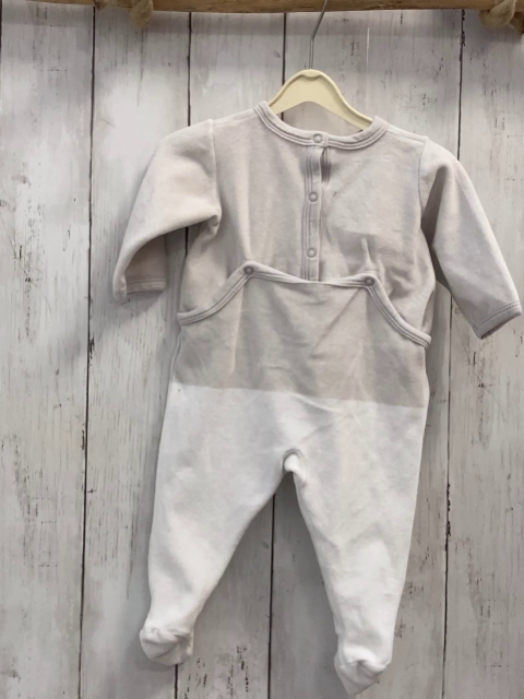 Petit Bateau  Schlafanzug  Gr. 68  hellgrau weiß Nicky 