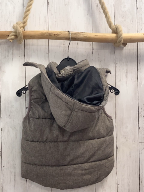 H&M Weste Gr. 110  grau Kapuze weißer Bund 