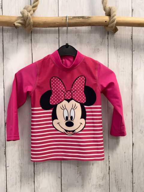  UV-Schutzshirt Gr. 80  pink weiße Streifen Minnie Mouse