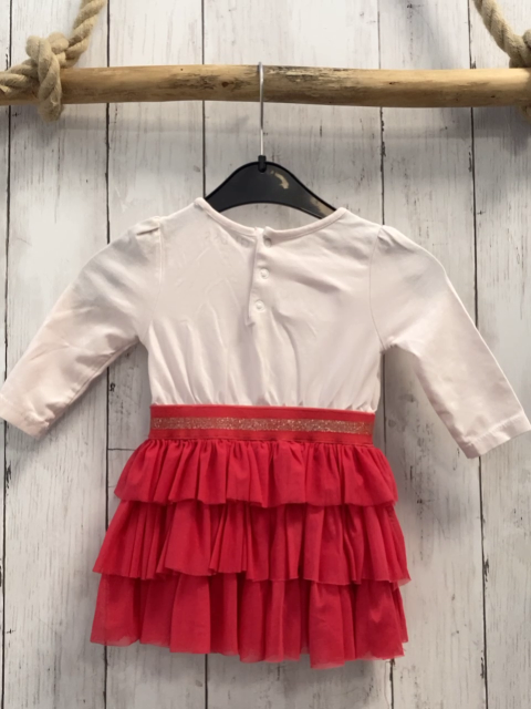 Guess  Kleid  Gr. 68  rosa Oberteil mit Schrift roter Tüllrüschenrock