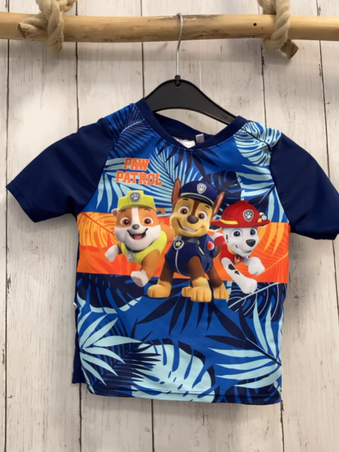   UV-Schutzshirt  Gr. 98  blau Paw Patrol Hunde Blätter 