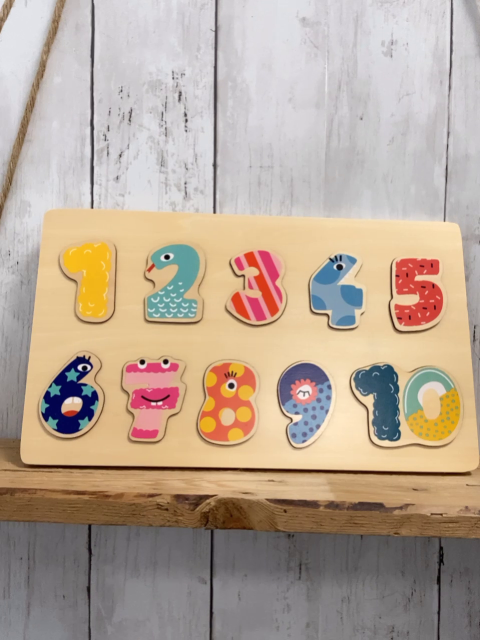   Holzspielzeug  Puzzle Zahlen 