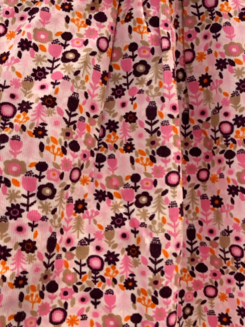 H&M  Kleid  Gr. 86  rosa Kord pink rosa aubergine beige Blumen 